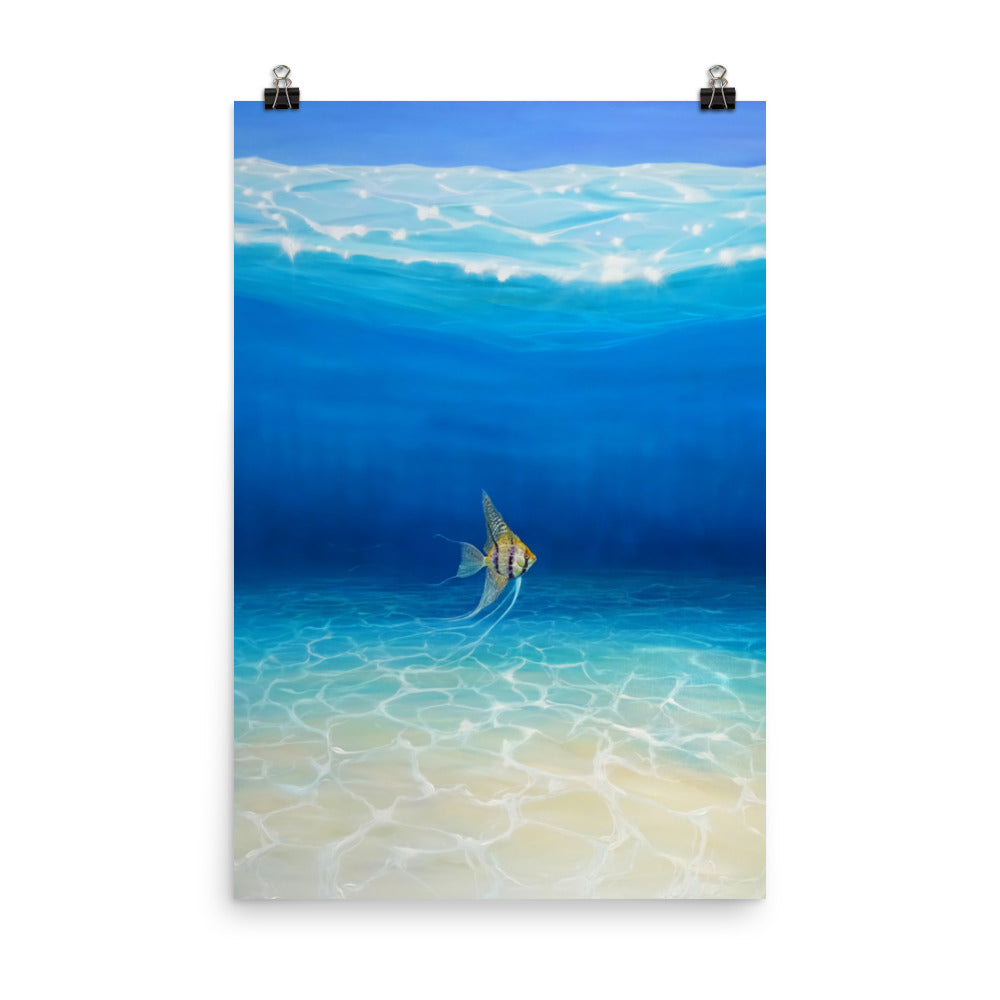 POSTER | ANGEL ESCAPES TO THE SEA BY GILL BUSTAMANTE
