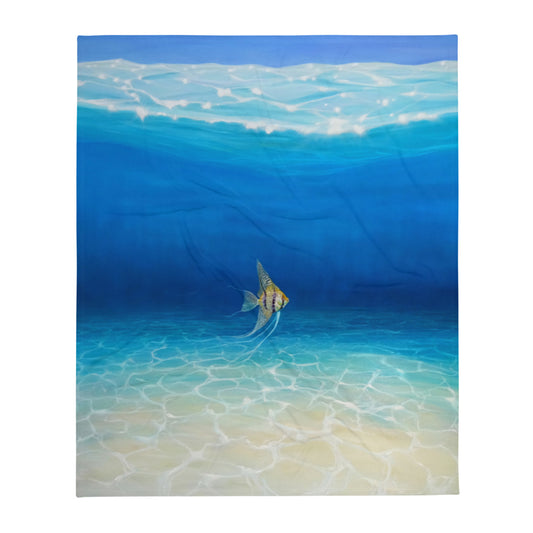 THROW BLANKET | ANGEL ESCAPES TO THE SEA BY GILL BUSTAMANTE